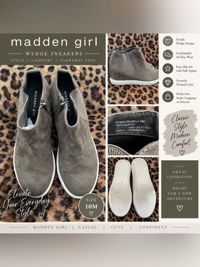 Madden Girl Taupe Slip-On Wedge Sneakers